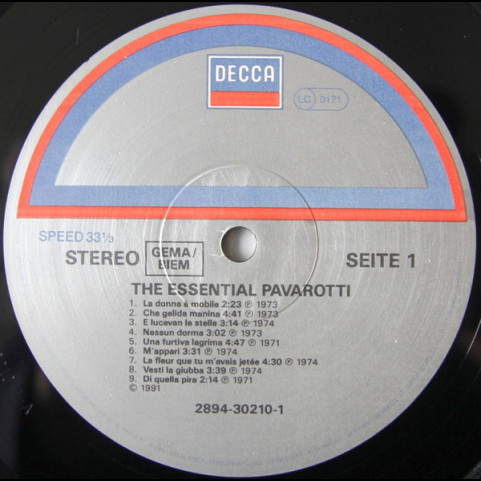 Luciano Pavarotti - The Essential Pavarotti (1991) [1LP]