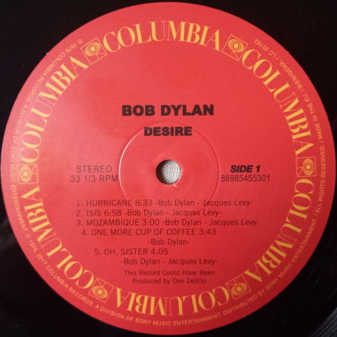 Bob Dylan - Desire (2017) [1LP]