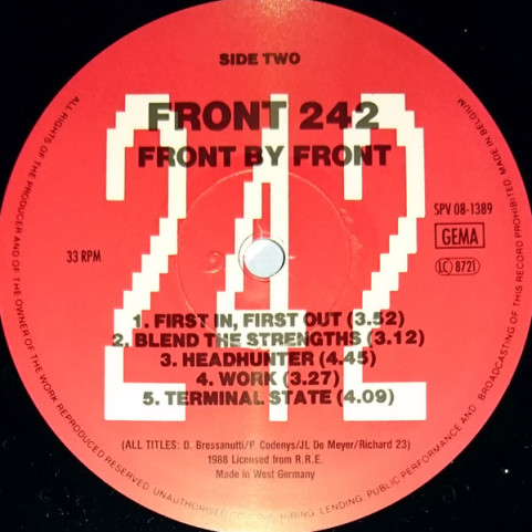 Front 242 - Front By Front (1988) [1LP]