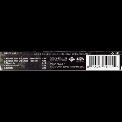 backSTREET BOYS - Helpless When She Smiles (2008) [1CD]