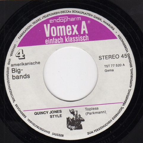 Quincy Jones And His Orchestra - Topless (1972) [7"]