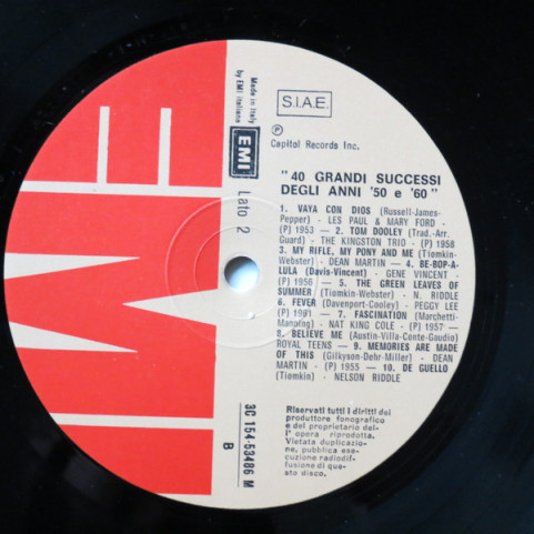 Various - 40 Grandi Successi Degli Anni '50 & '60 (1979) [2LP]