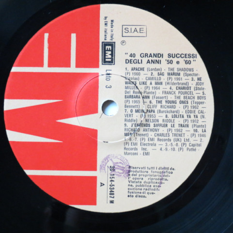 Various - 40 Grandi Successi Degli Anni '50 & '60 (1979) [2LP]