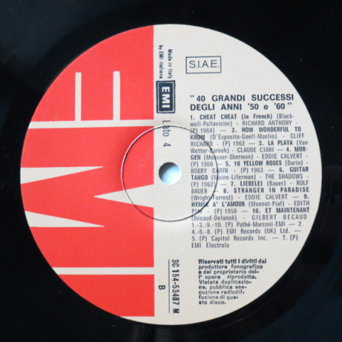 Various - 40 Grandi Successi Degli Anni '50 & '60 (1979) [2LP]