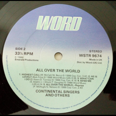 Continental Singers - All Over The World (1986) [1LP]