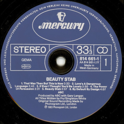 ABC - Beauty Stab (1983) [1LP]