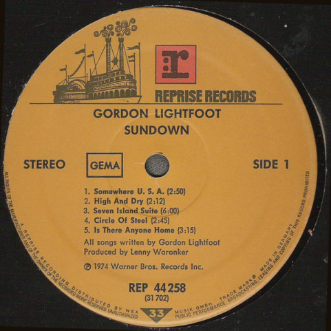 Gordon Lightfoot - Sundown (1974) [1LP]