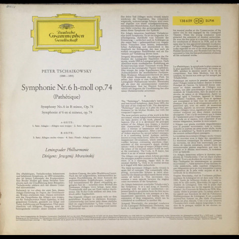 Pyotr Ilyich Tchaikovsky, Leningrad Philharmonic Orchestra - Evgeny Mravinsky - Symphonie Nr.6 »Pathétique« (1964) [1LP]