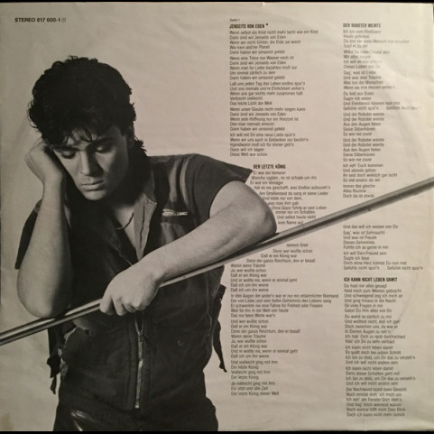 Nino De Angelo - Jenseits Von Eden (1984) [1LP]