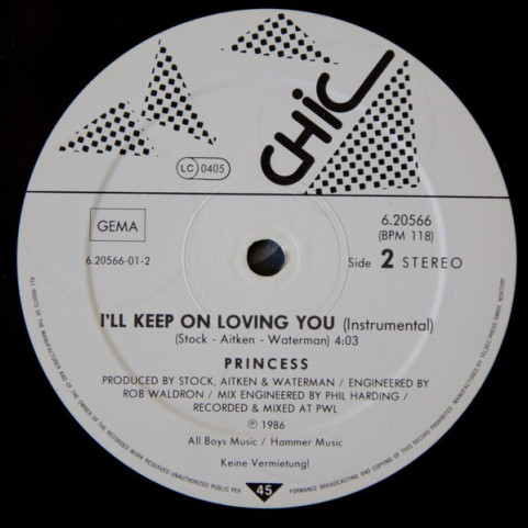 Princess - I'll Keep On Loving You (1986) [12"]
