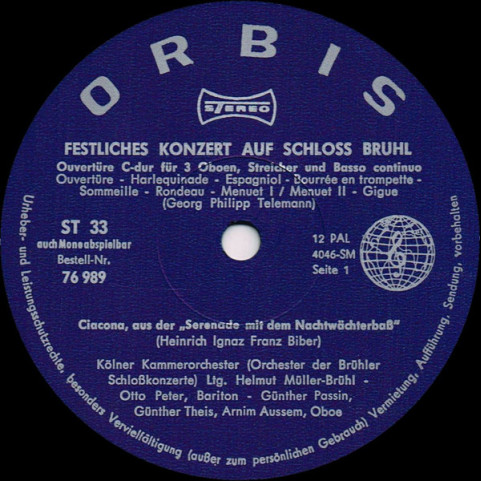 Various - Festliches Konzert Auf Schloß Brühl [1LP]