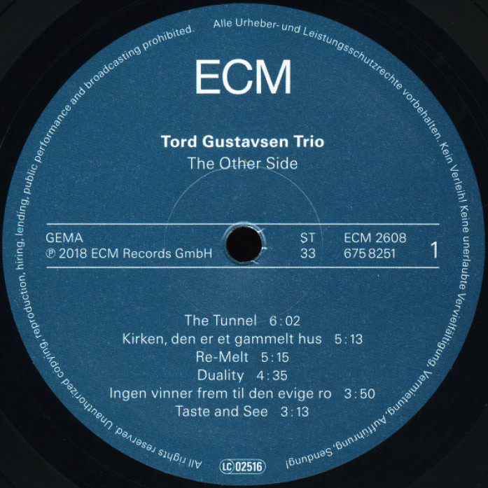 Tord Gustavsen Trio - The Other Side (2018) [1LP] Disc Vinil