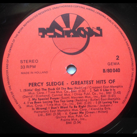 Percy Sledge - Greatest Hits Of Percy Sledge [1LP]