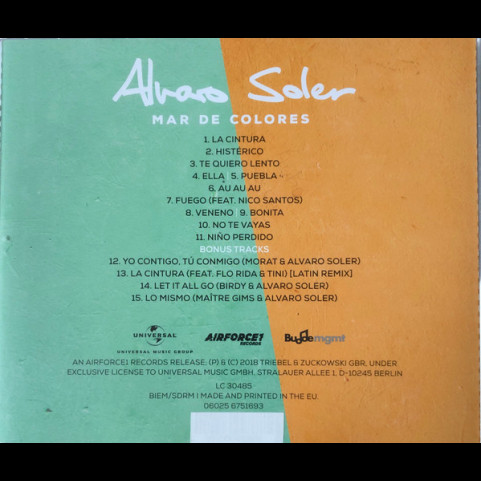 Alvaro Soler - Mar De Colores (2018) [1CD]