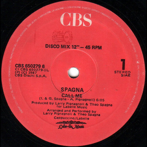 Ivana Spagna - Call Me (1987) [12"]