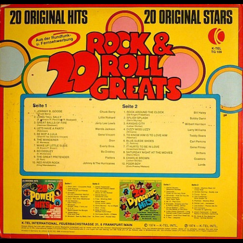 Various - 20 Rock & Roll Greats (1974) [1LP]
