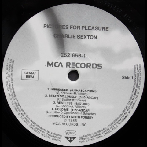 Charlie Sexton - Pictures For Pleasure (1985) [1LP]