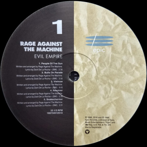 Rage Against The Machine - Evil Empire (2018) [1LP] 180g