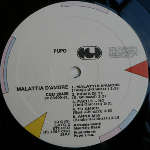 Pupo - Malattia D'Amore (1984) [1LP]