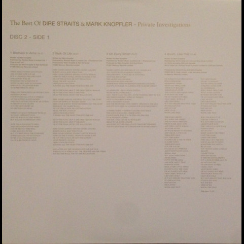 Dire Straits &  Mark Knopfler - Private Investigations (The Best Of) (2005) [2LP] 180g