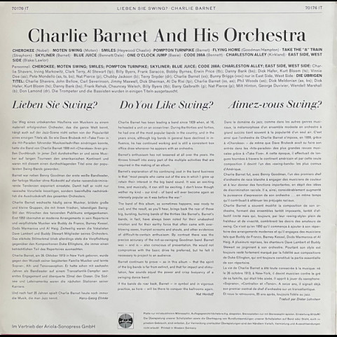 Charlie Barnet And His Orchestra - Aimez-vouz Swing? - Lieben Sie Swing? - Do You Like Swing? [1LP]