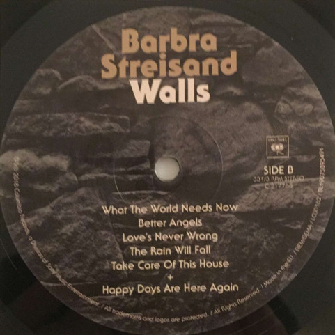 Barbra Streisand - Walls (2018) [1LP]
