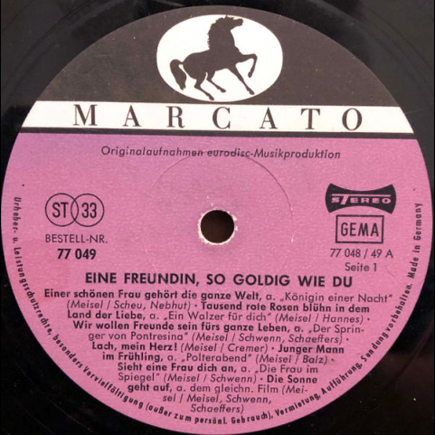 Various - Eine Freundin, So Goldig Wie Du - Welterfolge Von Will Meisel [1LP]