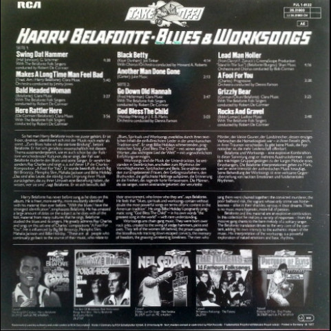 Harry Belafonte - Blues & Worksongs (1977) [1LP]