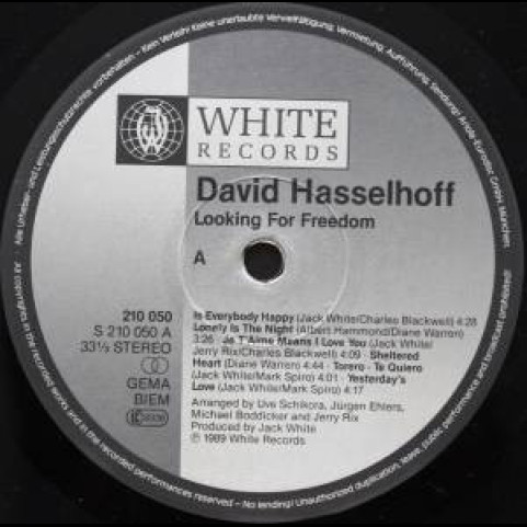 David Hasselhoff - Looking For Freedom (1989) [1LP]