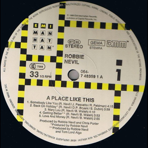 Robbie Nevil - A Place Like This (1988) [1LP]