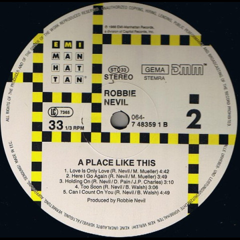 Robbie Nevil - A Place Like This (1988) [1LP]