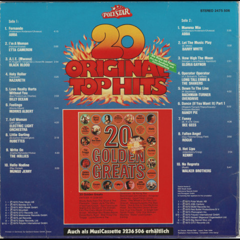 Various - 20 Original Top Hits (1976) [1LP]