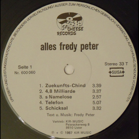 Fredy Peter - Alles (CH- Mundart Version) (1987) [1LP]
