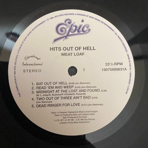 Meat Loaf - Hits Out Of Hell (2019) [1LP]