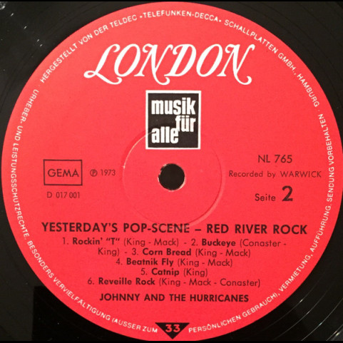 Johnny And The Hurricanes - Red River Rock (1973) [1LP]