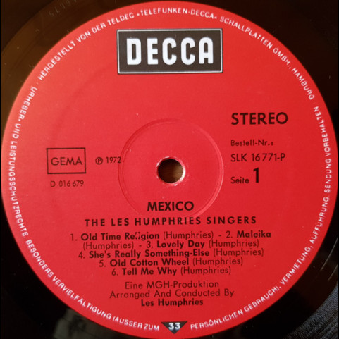 Les Humphries Singers - Mexico (1972) [1LP]