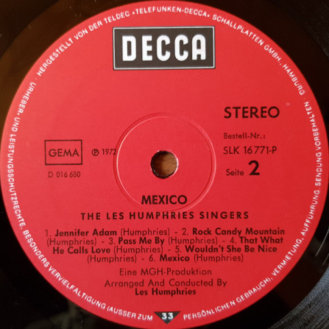 Les Humphries Singers - Mexico (1972) [1LP]