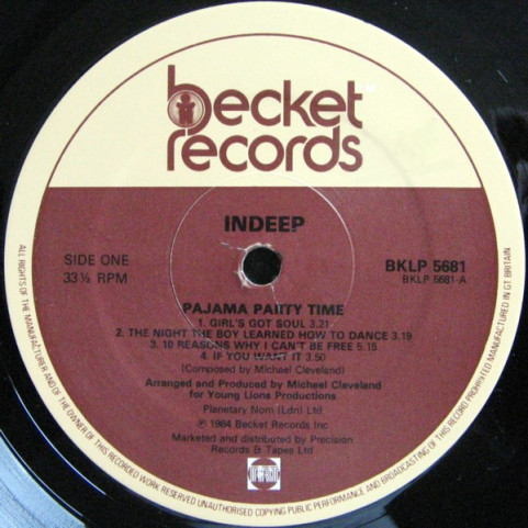 Indeep - Pajama Party Time (1984) [1LP]