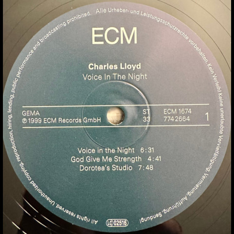 Charles Lloyd - Voice In The Night (2019) [2LP]