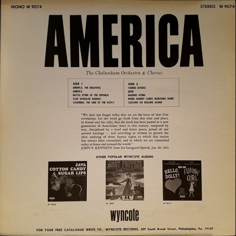 Cheltenham Orchestra And Chorus, The - America (1964) [1LP]