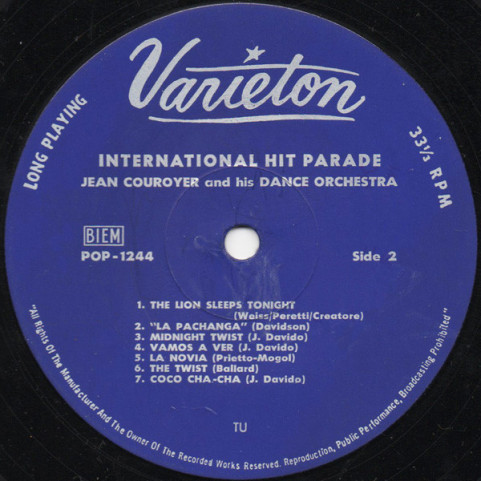 Jean Couroyer Et Son Orchestre - International Hit Parade [1LP]