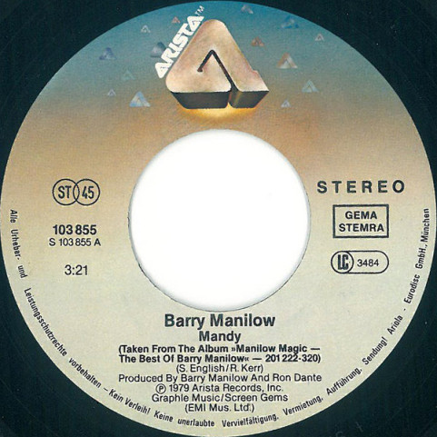 Barry Manilow - Mandy / Copacabana (1981) [7"]