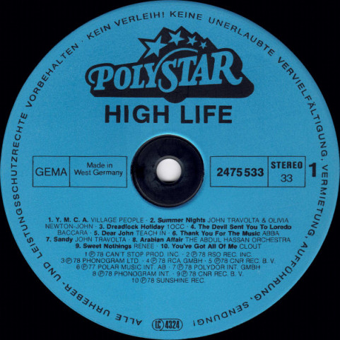 Various - High Life - 20 Original Top Hits (1979) [1LP]