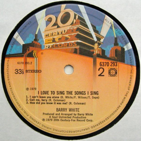 Barry White - I Love To Sing The Songs I Sing (1979) [1LP]