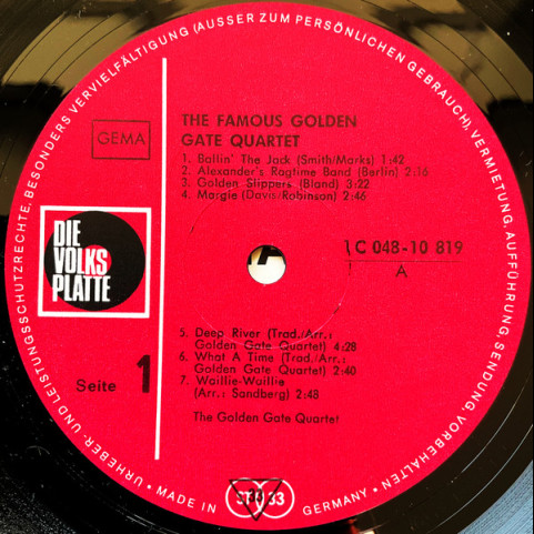 Golden Gate Quartet, The With Guy Lafitte - The Famous Golden Gate Quartet [1LP]