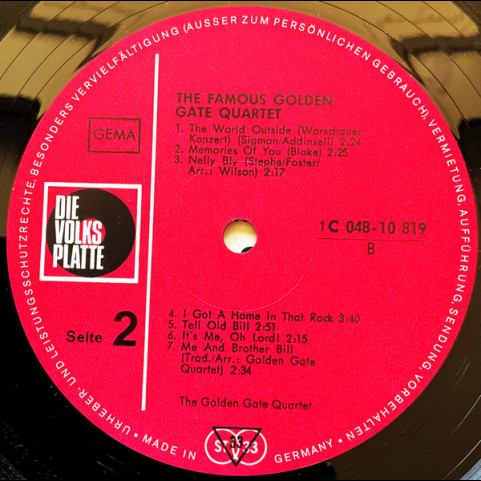Golden Gate Quartet, The With Guy Lafitte - The Famous Golden Gate Quartet [1LP]