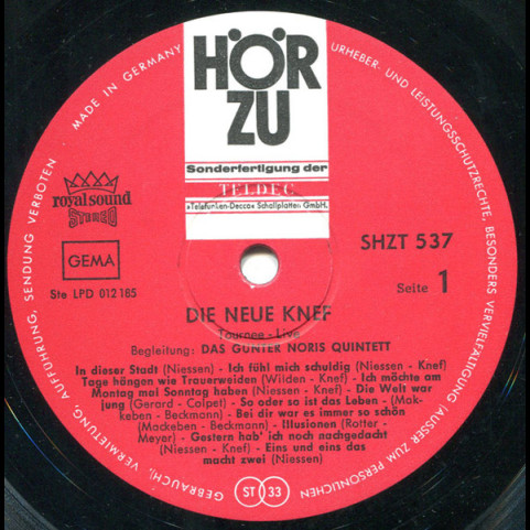 Hildegard Knef - Die Neue Knef - Tournee Live (1966) [1LP]