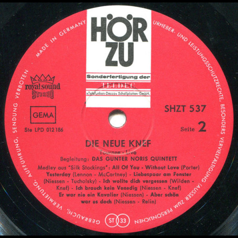 Hildegard Knef - Die Neue Knef - Tournee Live (1966) [1LP]