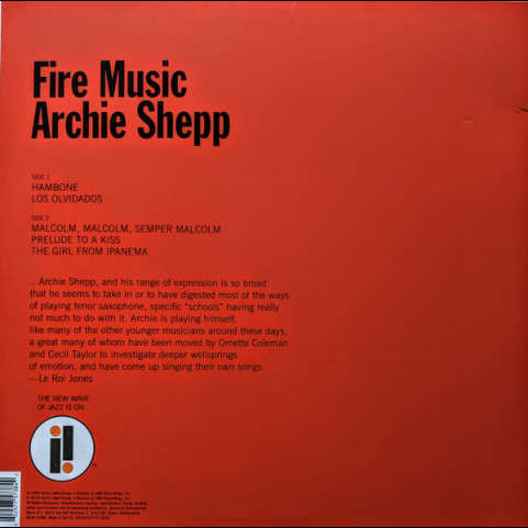 Archie Shepp - Fire Music (2019) [1LP] 180g