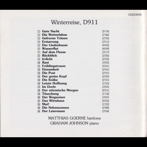 Matthias Goerne, Graham Johnson (2) - The Hyperion Schubert Edition: Winterreise (1997) [1CD]